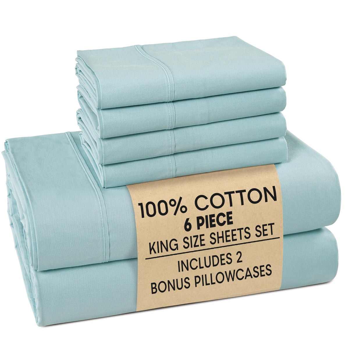 Casa Platino king flat sheet with crisp percale finish for cool comfort.