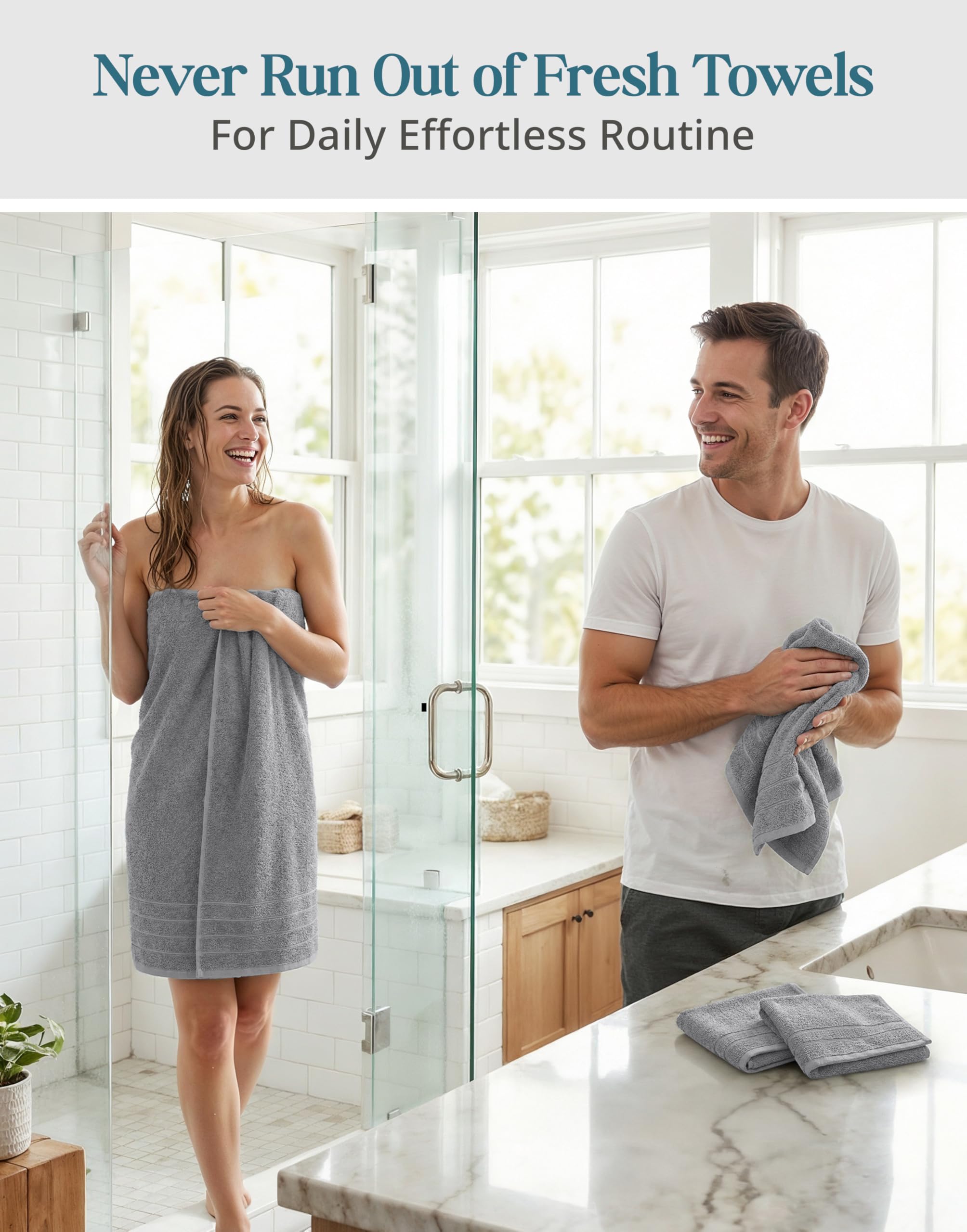 Casa Platino premium cotton bath towels close-up shows soft ring-spun fibers for cozy drying