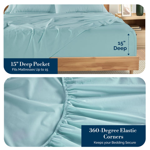 Casa Platino queen pillowcases complete the set for a clean bed look