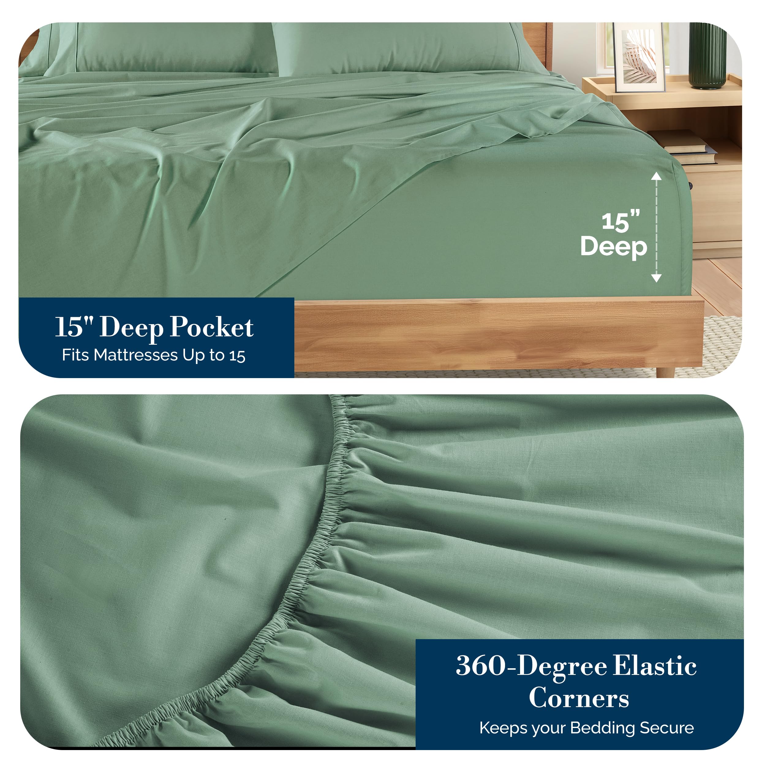 Casa Platino queen pillowcases pair for smooth, easy care comfort after washing
