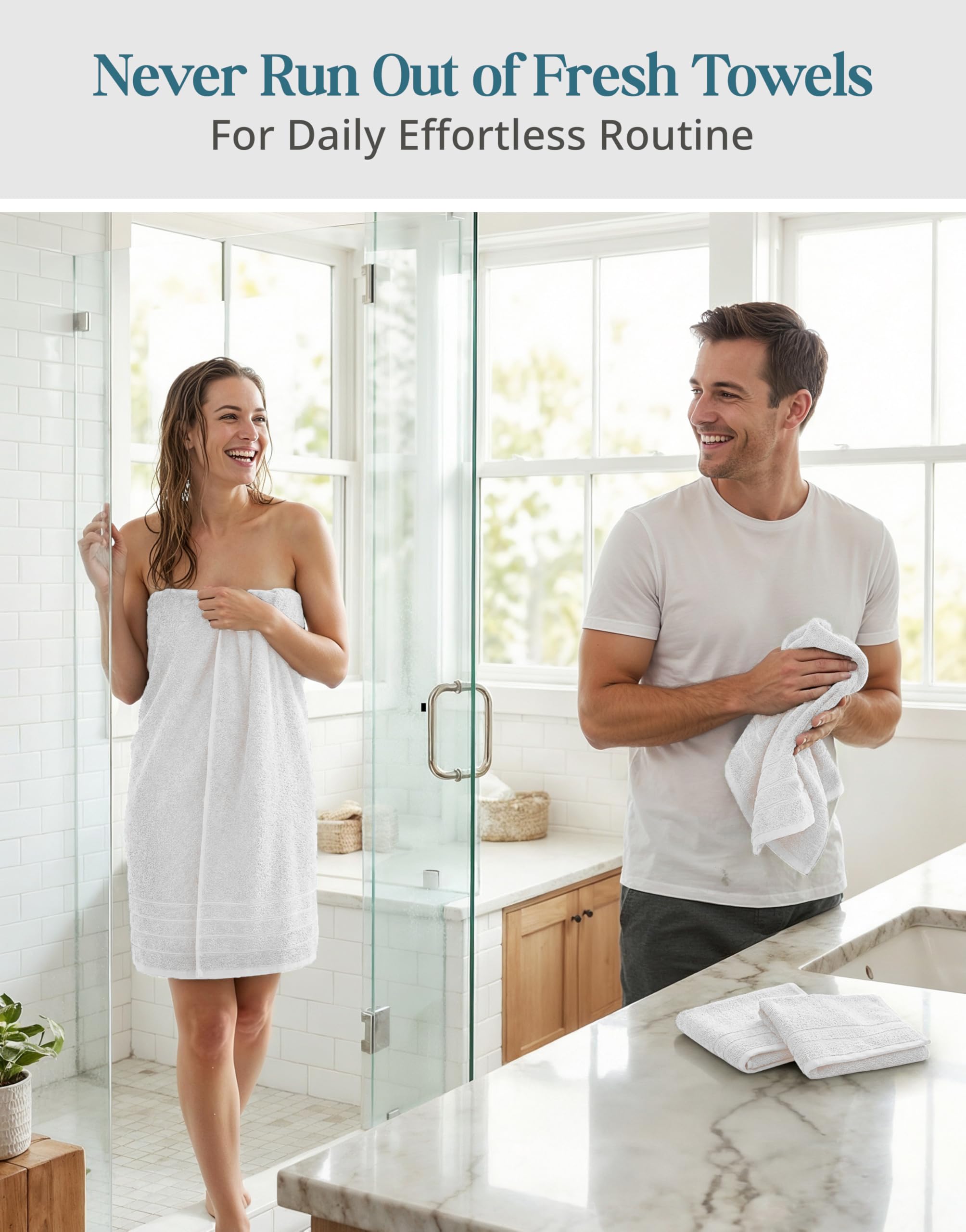 Casa Platino spa-ready bathroom setup showcasing luxury towel collection.