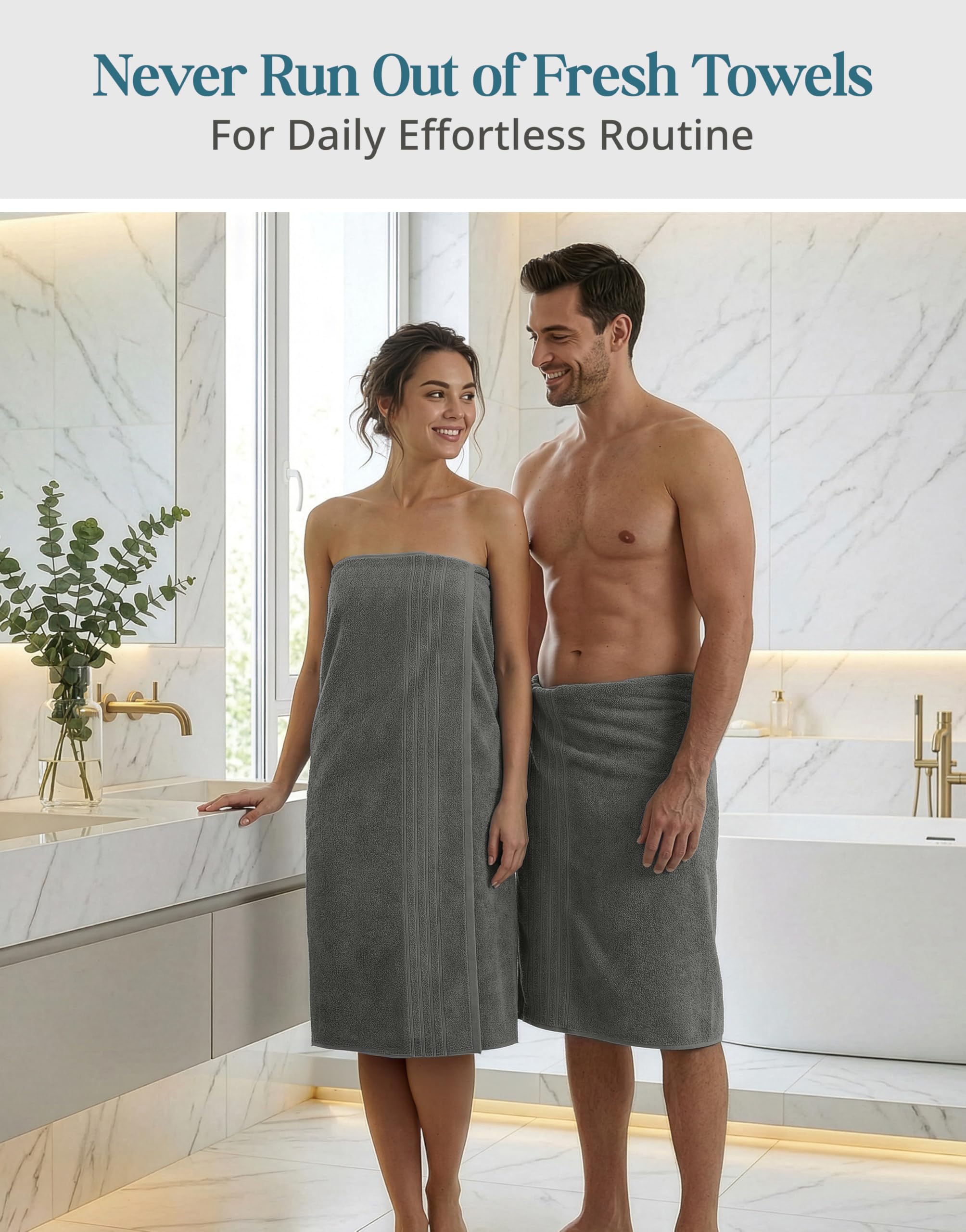 Casa Platino spa-style gray towels for hotel-grade luxury at home.