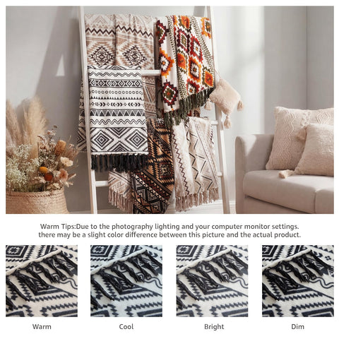 CASAAGUSTO black and white blanket decor complements many decors.