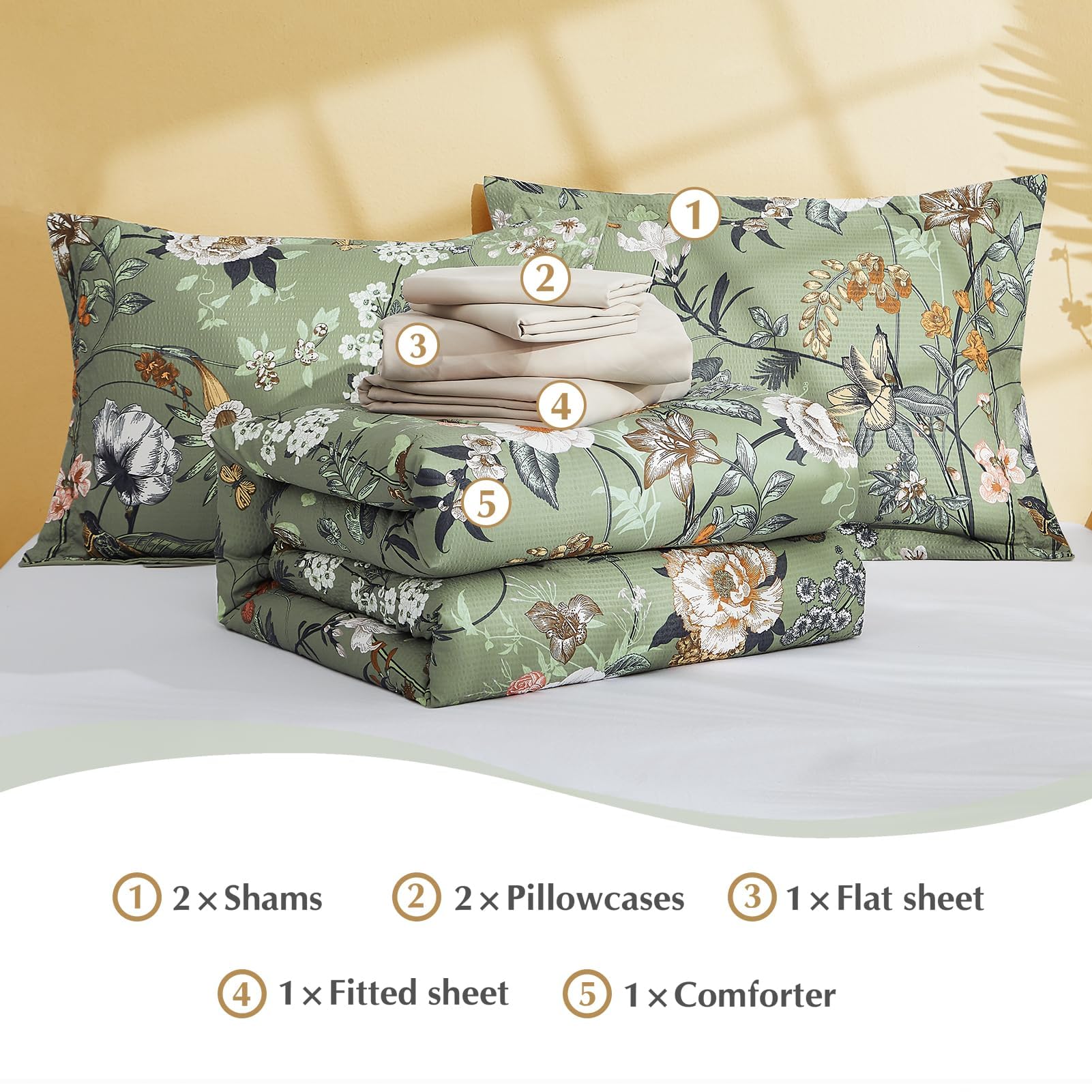 CASAAGUSTO pillowcases and shams complete the bed-in-a-bag look.