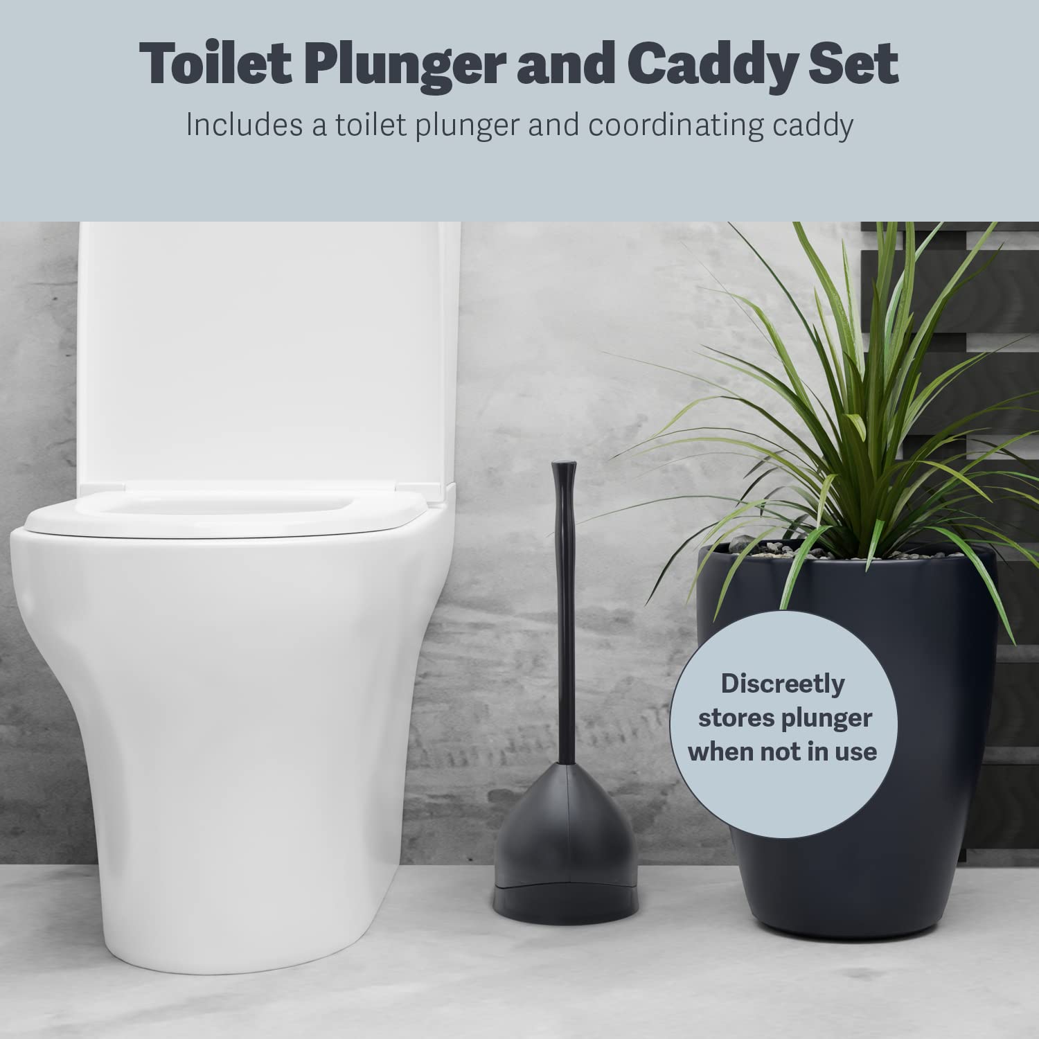 Casabella hideaway caddy in black that opens automatically for discreet storage