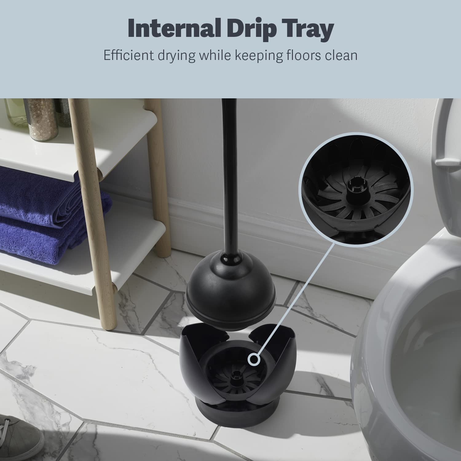 Casabella two-piece set in black offers stylish space-saving bathroom solution