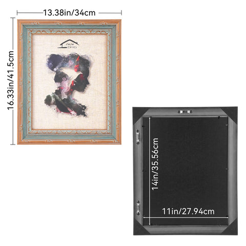 CasaDHG 11x14 blue frame back view demonstrates easy easel compatibility