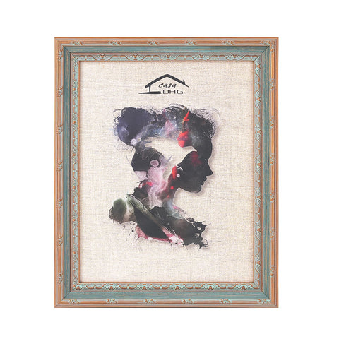 CasaDHG vintage 11x14 blue frame front view with ornate detailing for elegant wall display