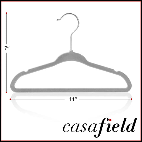 Casafield 50 velvet baby hangers with a horizontal pant bar for pants.