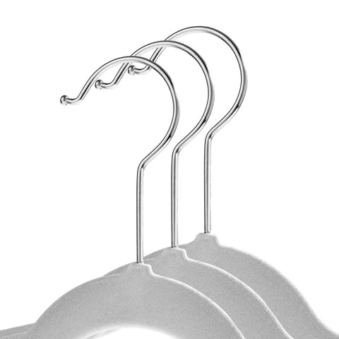 Casafield velvet kids hangers 14-inch gray in use keeping garments straight.