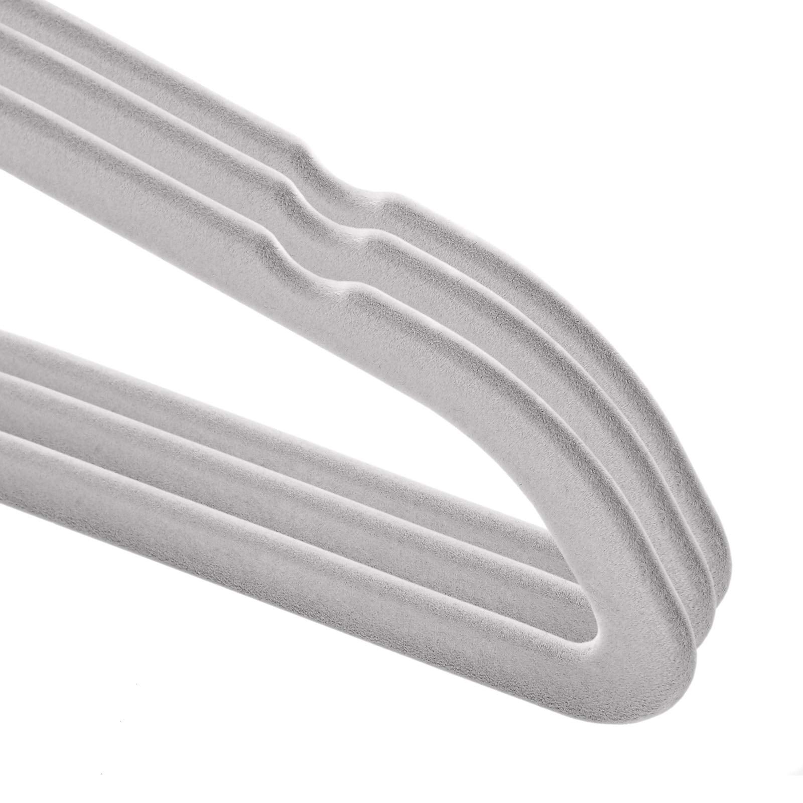 Casafield velvet kids hangers 14-inch gray pack of 50 in closet.