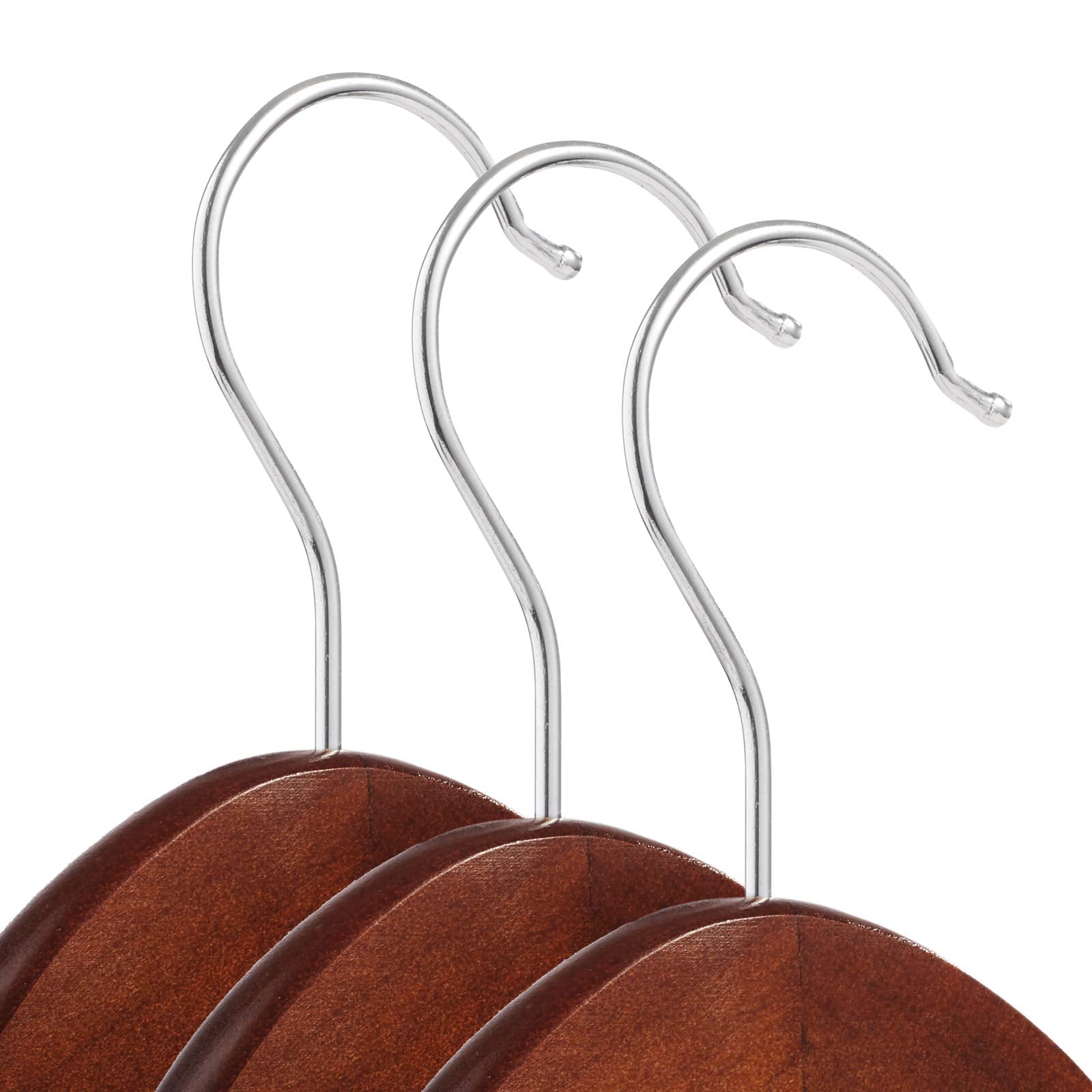 Casafield walnut-finish hangers protect fabrics with a sturdy, lightweight lotus wood build.