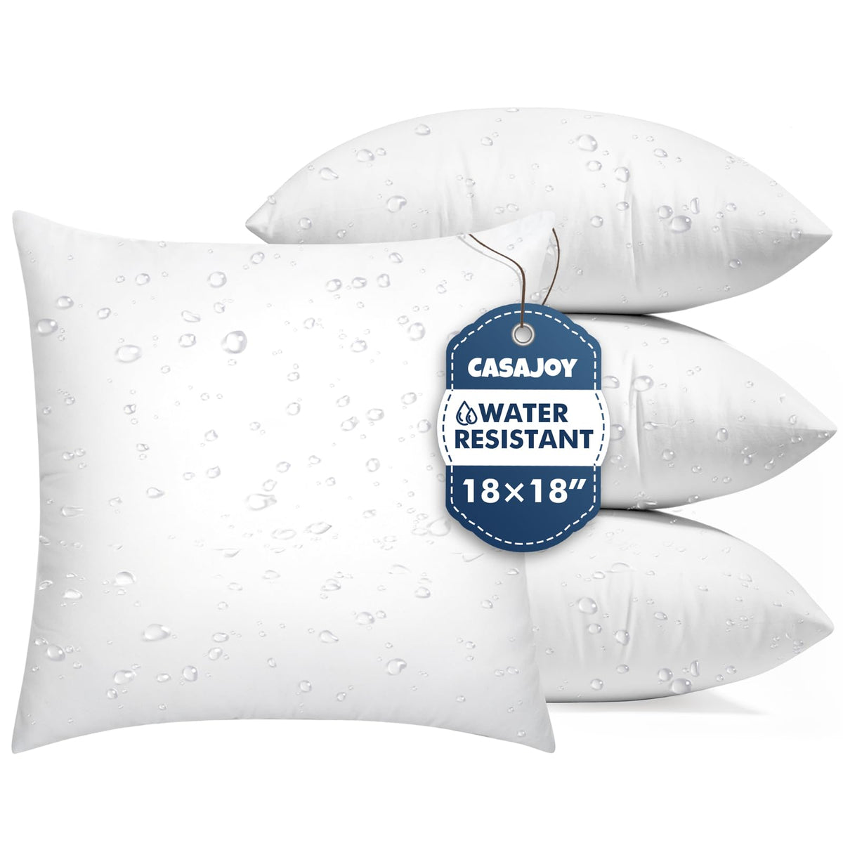 Casajoy water-resistant 18x18 pillow insert for outdoor cushions and protection