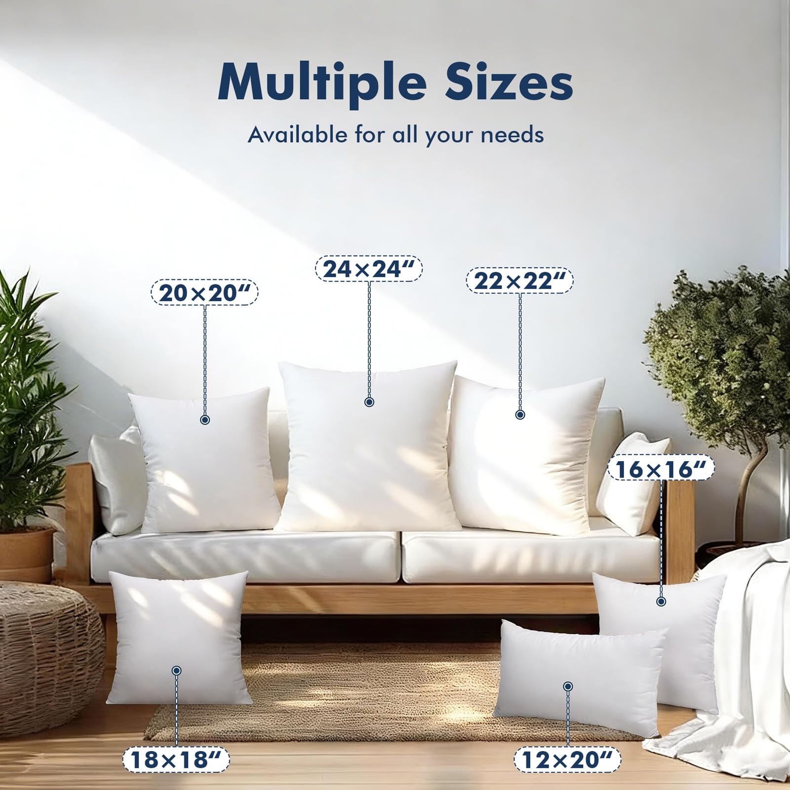 Casajoy spring-back medium-support pillow insert maintains shape