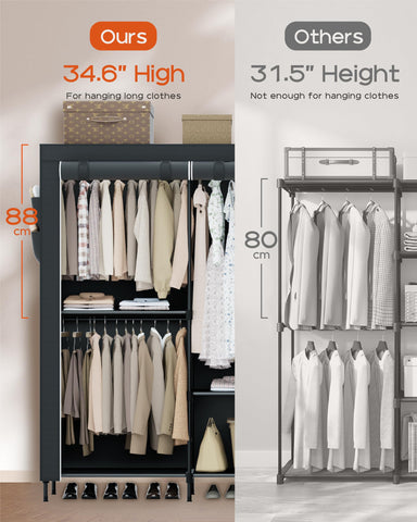 Casamaya closet shelves multi-tier layout ideal for folded clothes and boxes.