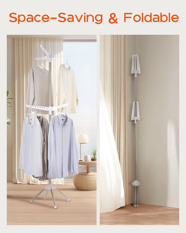CASAMAYA two-tier rack provides large capacity for daily laundry