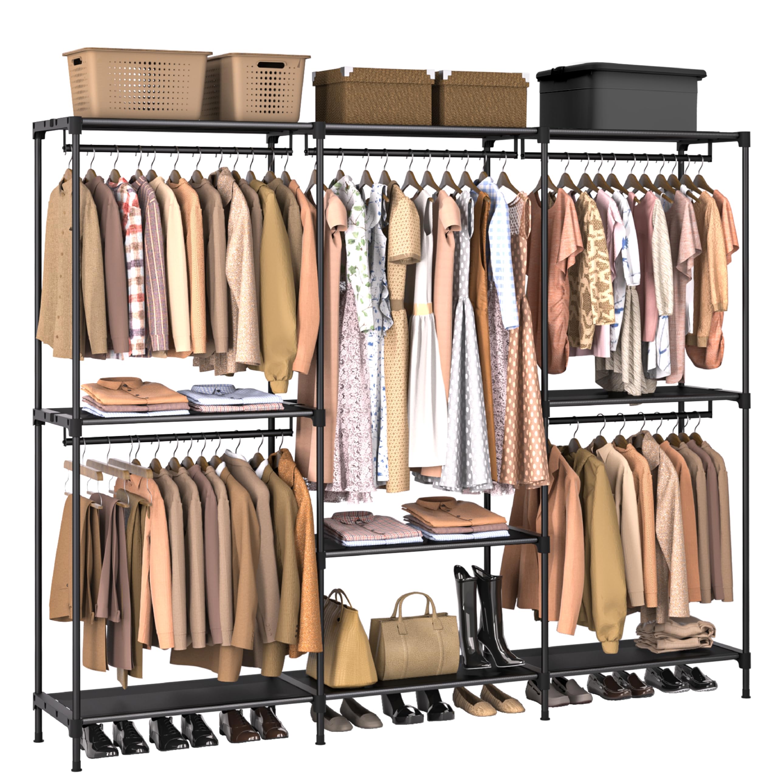 CASAMAYA clothes rack full-size wardrobe with generous storage.