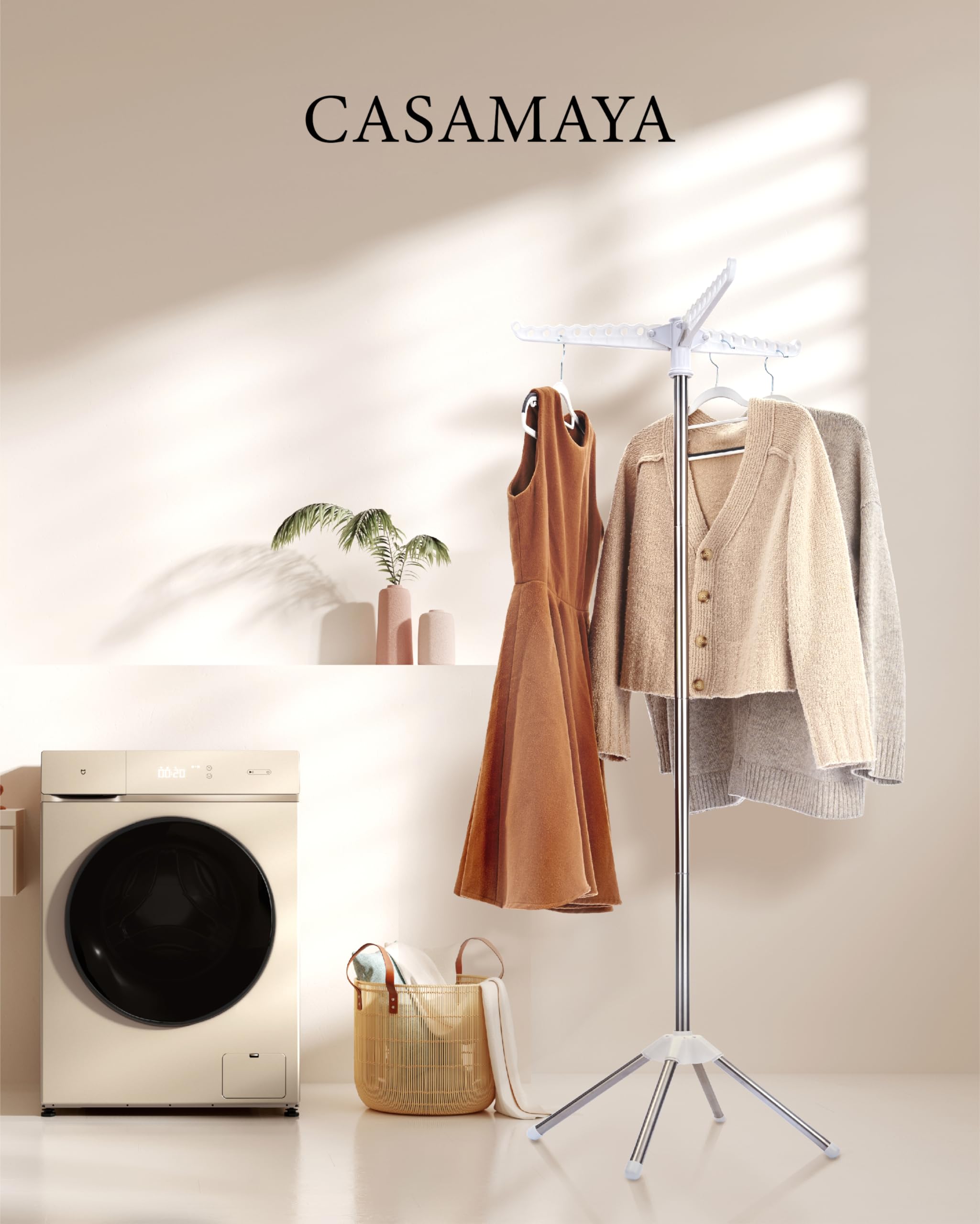 CASAMAYA drying rack with 360-degree swivel arms for easy access to clothes