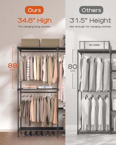 CASAMAYA five-hanging-rods wardrobe enables versatile daily organization.