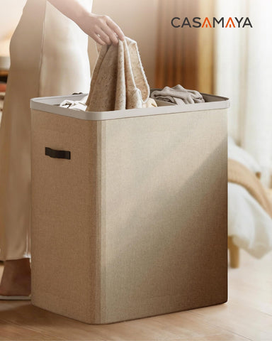 CASAMAYA beige-toned design complements modern laundry spaces