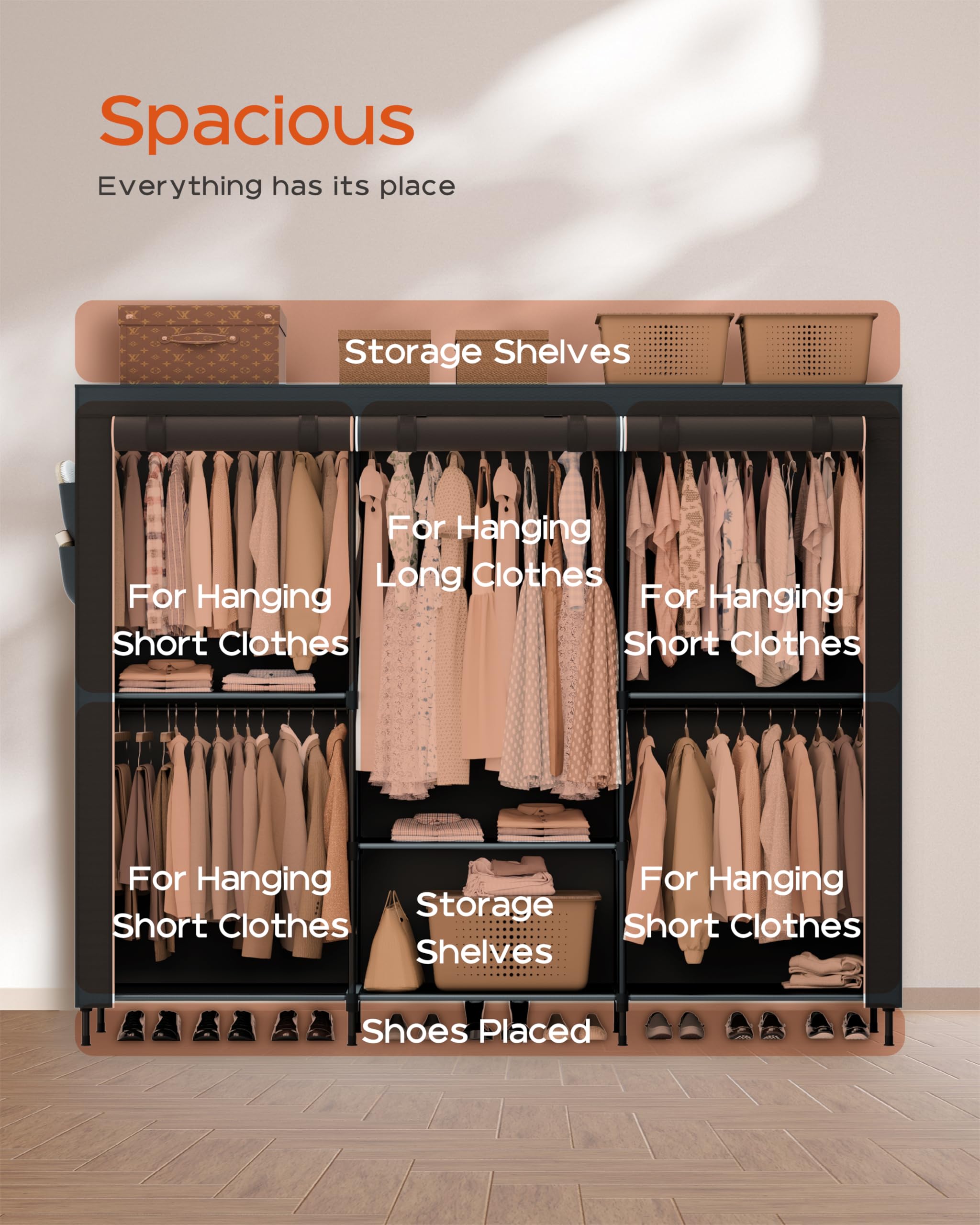 Casamaya wardrobe assembly with connectors, quick setup without tools.