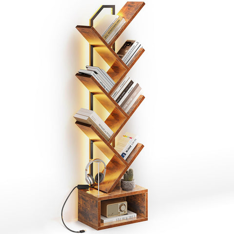 Casaottima Tree Bookshelf easy assembly with labeled parts.