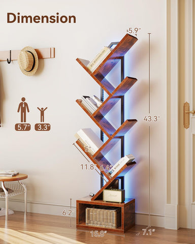 Casaottima Tree Bookshelf sturdy metal frame supports books and decor.