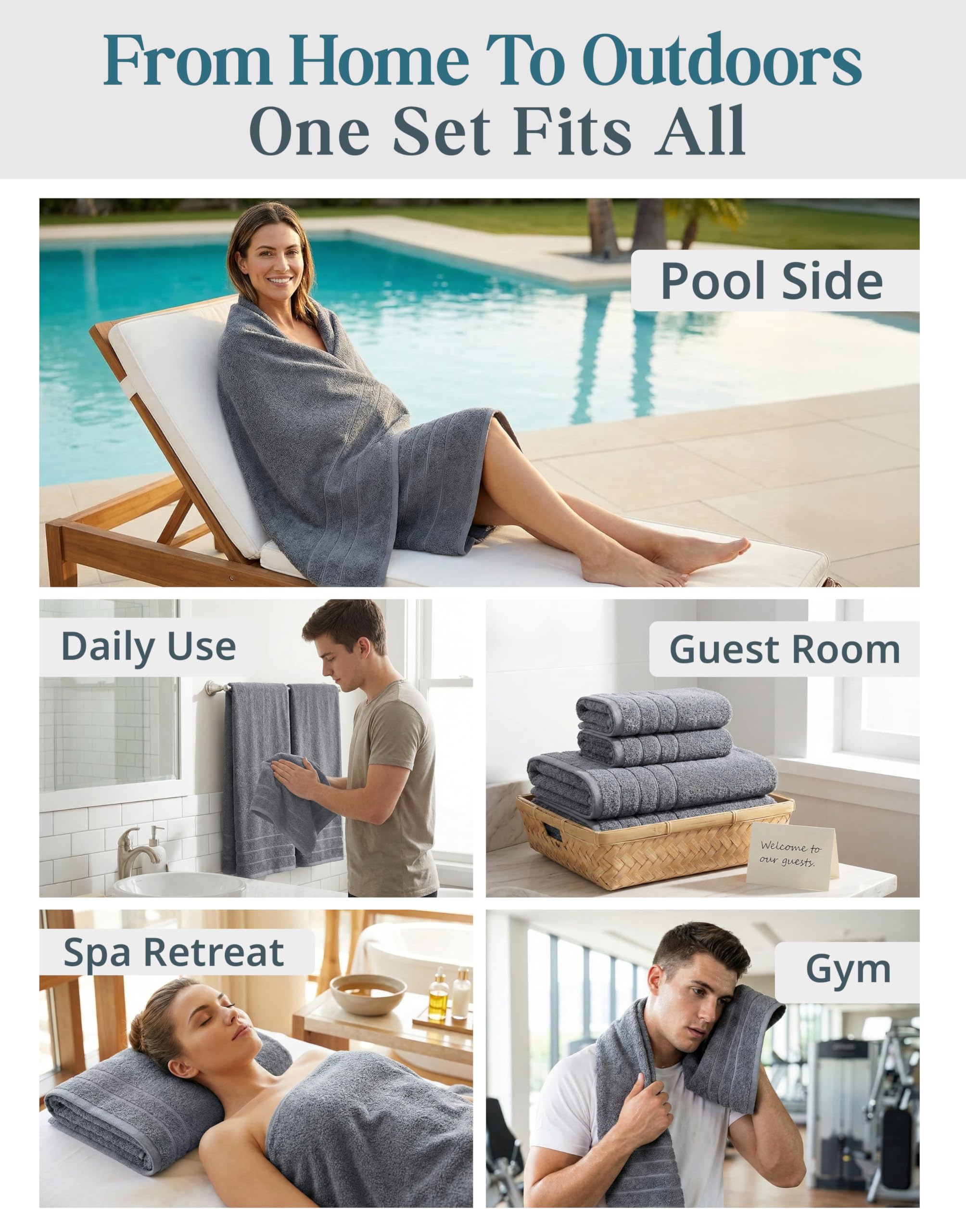 Casa Platino premium cotton towels easy care with lint reduction feature