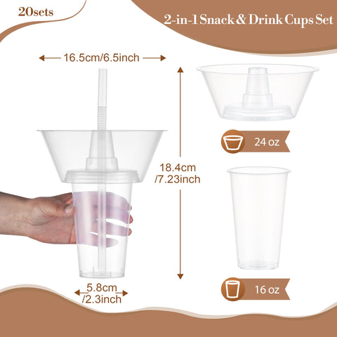Casarak 2-in-1 design with detachable top bowl keeps drinks secure while snacking