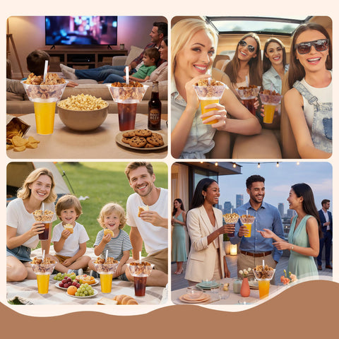 Casarak party kit includes 20 cups, bowls, and straws for quick setup
