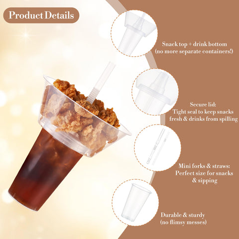 Casarak snack cup with secure seal prevents spills during gatherings