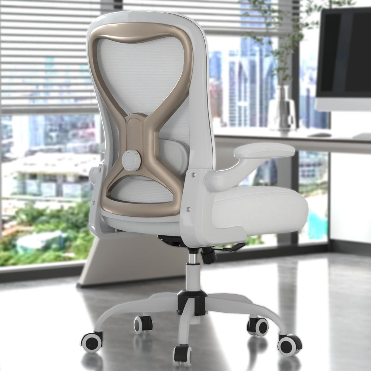 Casasio office chair backrest ergonomic support for proper posture during long work sessions.