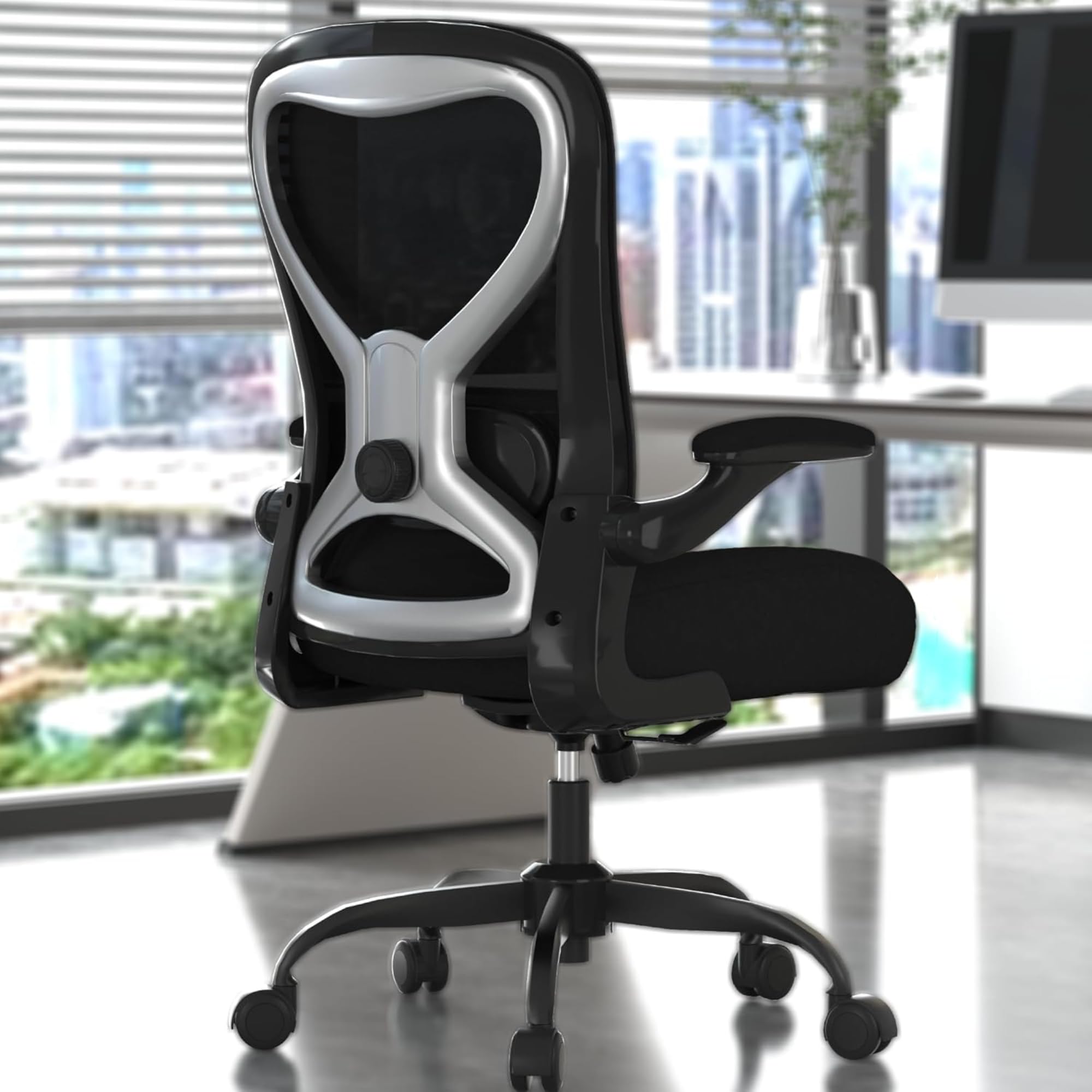 CASASIO office chair with ergonomic lumbar support and multidirectional adjustability for comfort.