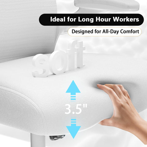 Casasio chair flip-up arms save space in small offices or desks.