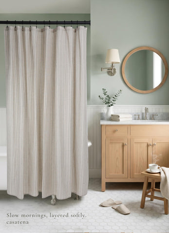 CasaTena machine washable shower curtain makes everyday care simple