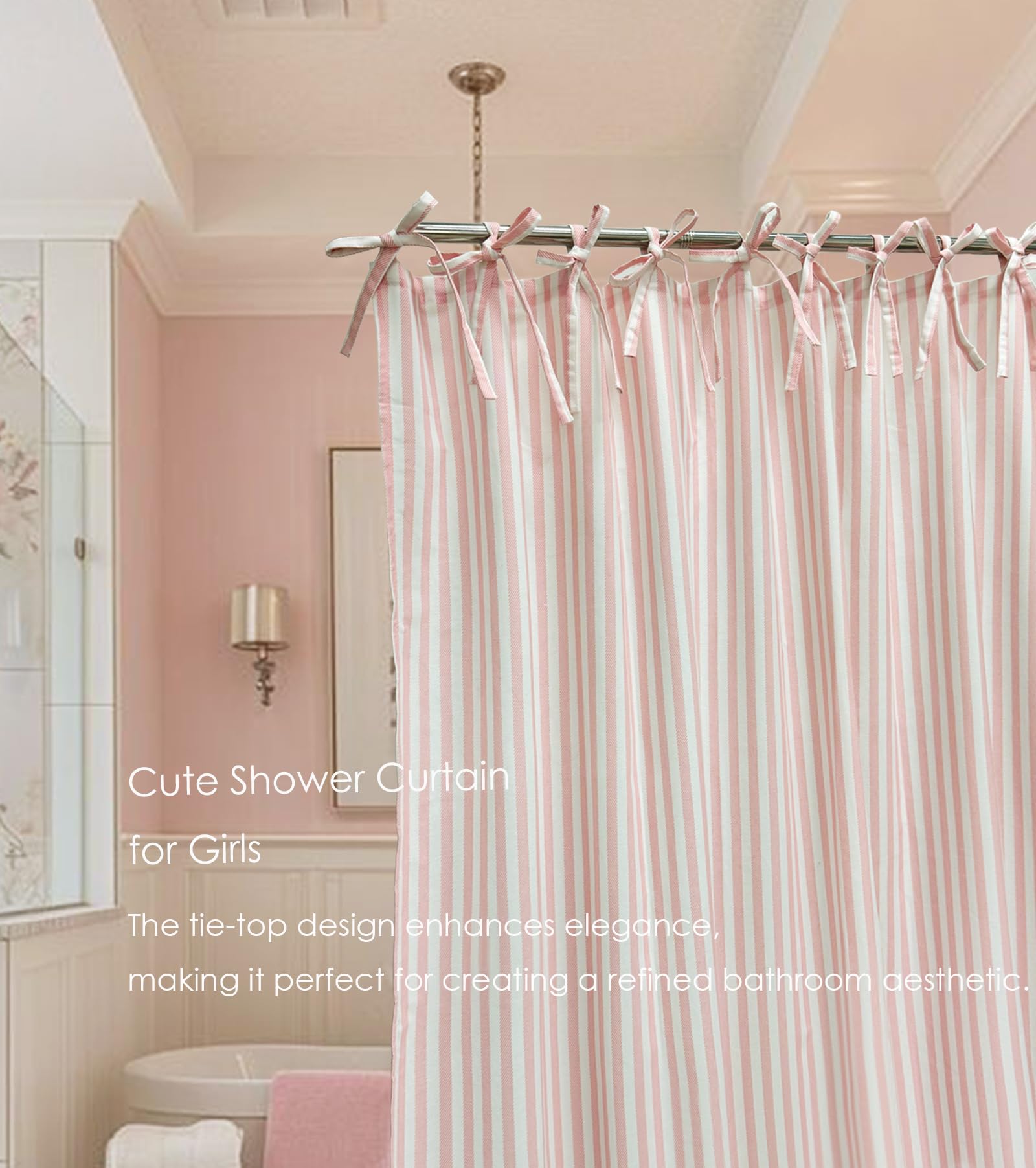 CasaTena room divider option using the pink striped curtain in open spaces