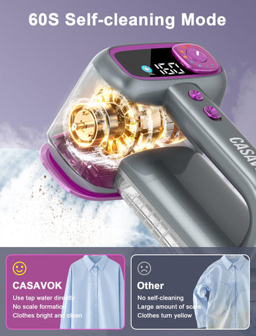 Casavok Travel Steamer 2-in-1 vertical and horizontal use demonstrated