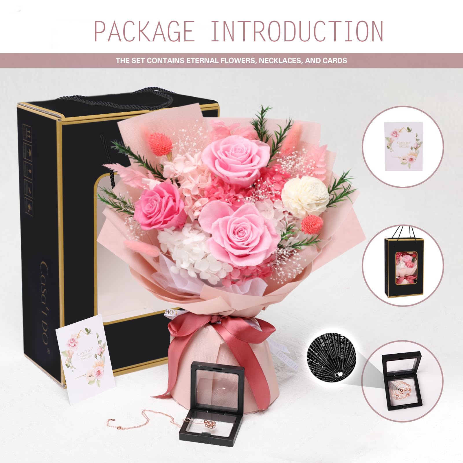 Casaido rose life span 3 to 5 years, durable decorative display