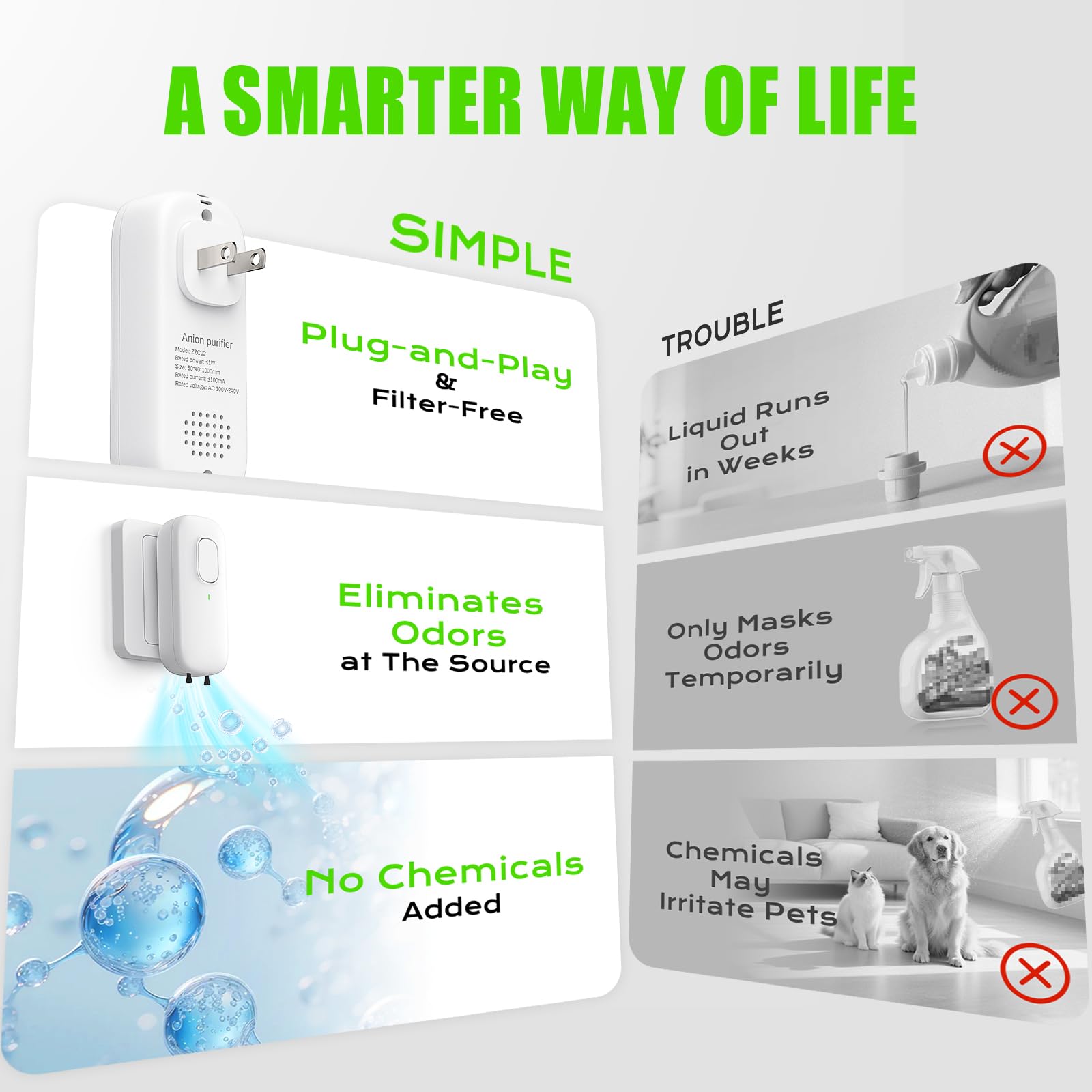 CASEQUUE energy saving air purifier for continuous use and low cost.