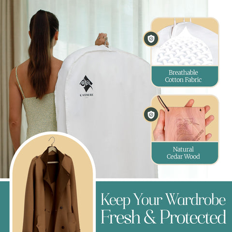 Cashmere Kiwi bag open view showing spacious interior for bulky gowns and coats