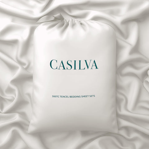 Casilva eucalyptus sheets silk-feel close-up texture for luxurious sleep