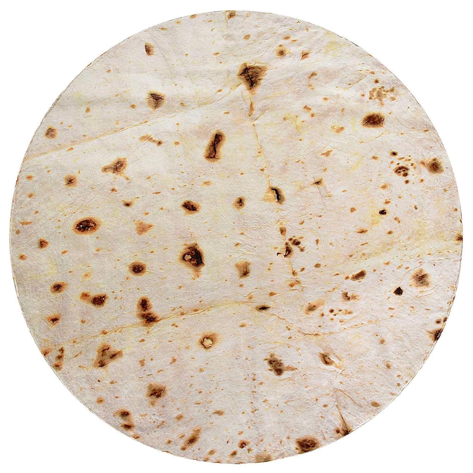 CASOFU burrito tortilla blanket beige draped on sofa for cozy warmth and humor.