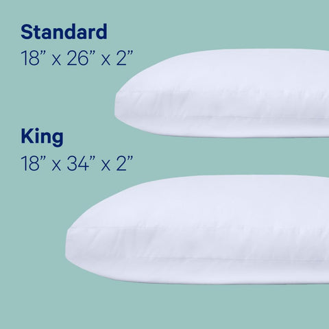 Casper Essential Pillow 2-Pack three-chamber design closeup shows even fill distribution.