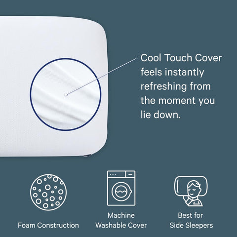 Casper pillow side-profile demonstrates alignment-friendly design for side sleepers.
