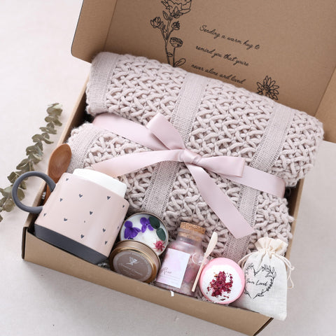 CASTATEO A Hug In A Box care package opened for comfort and connection