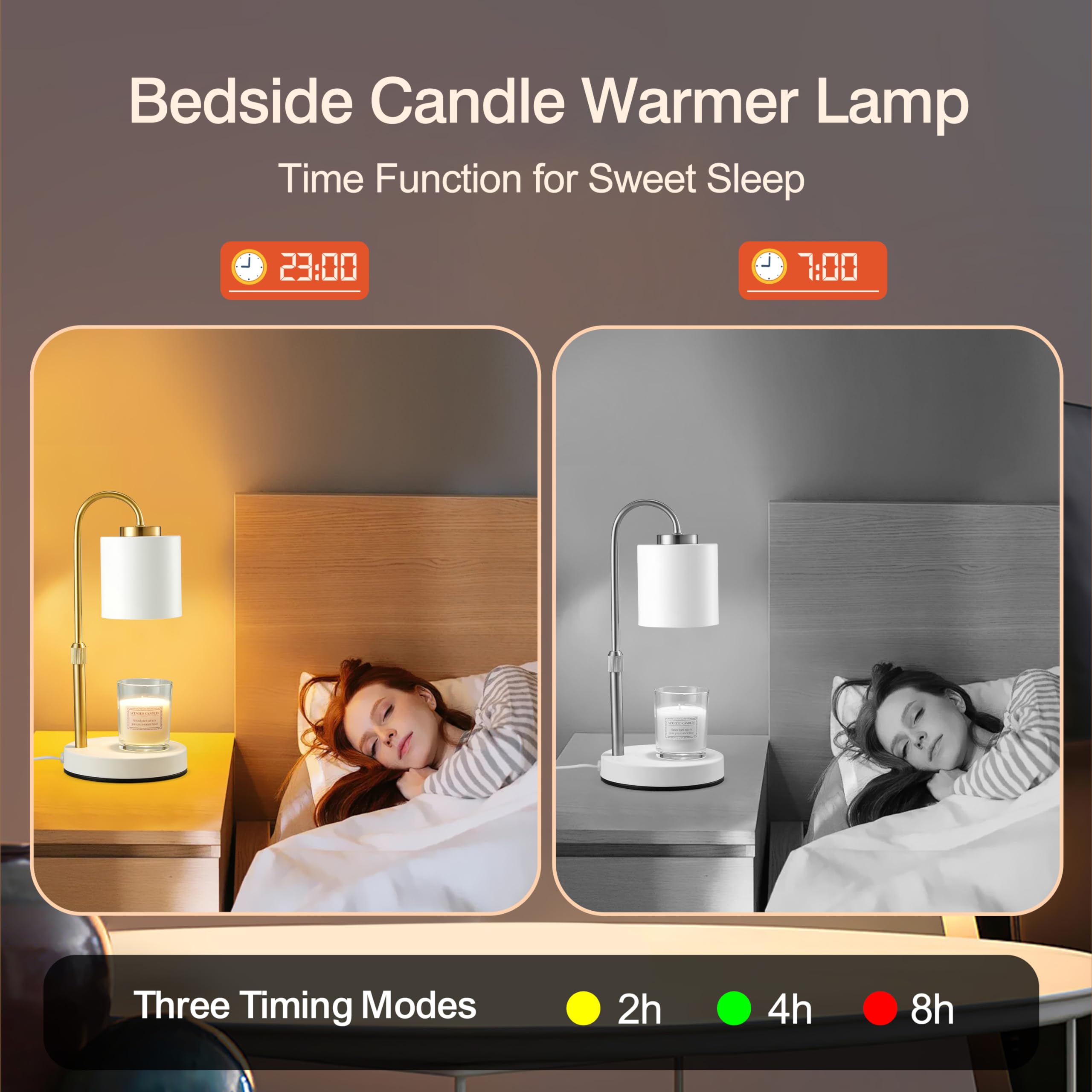 CASTLELIFE Candle Warmer Lamp minimalist decor with white gold finish.