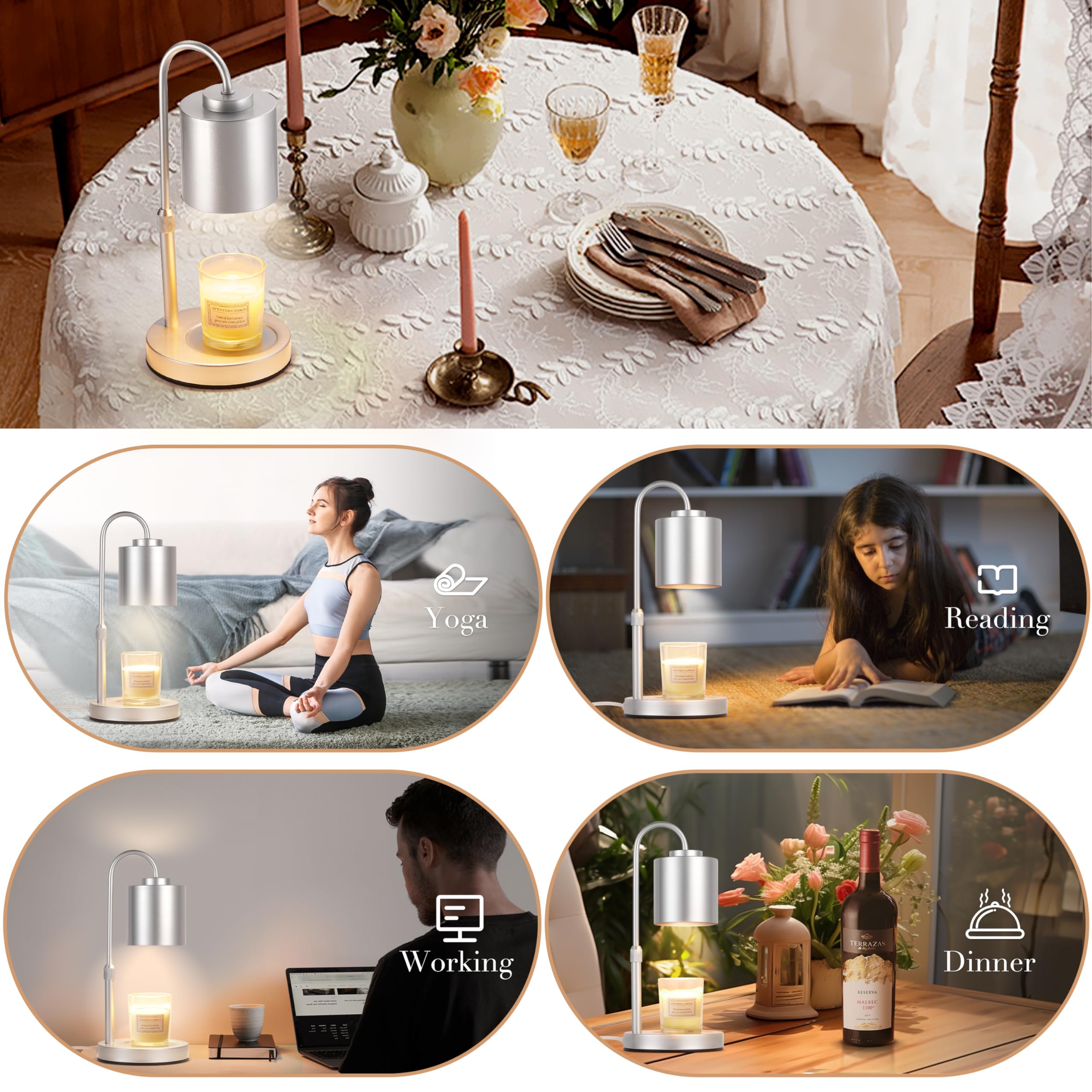 CASTLELIFE Candle Warmer Lamp adds stylish, gift-ready ambiance to any room.