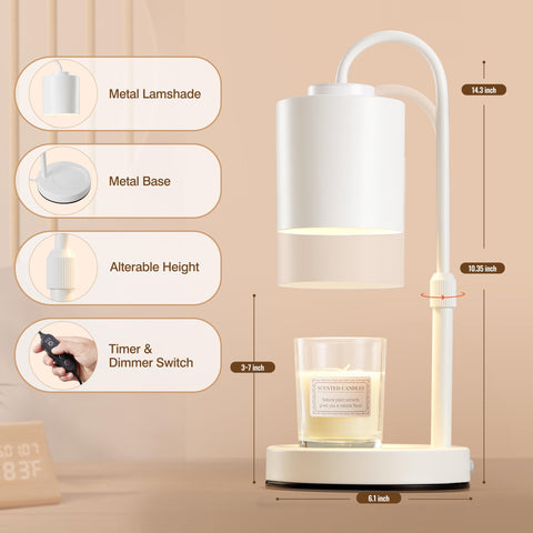 CastleLife candle warmer lamp height adjustable for gentler warmth or stronger fragrance