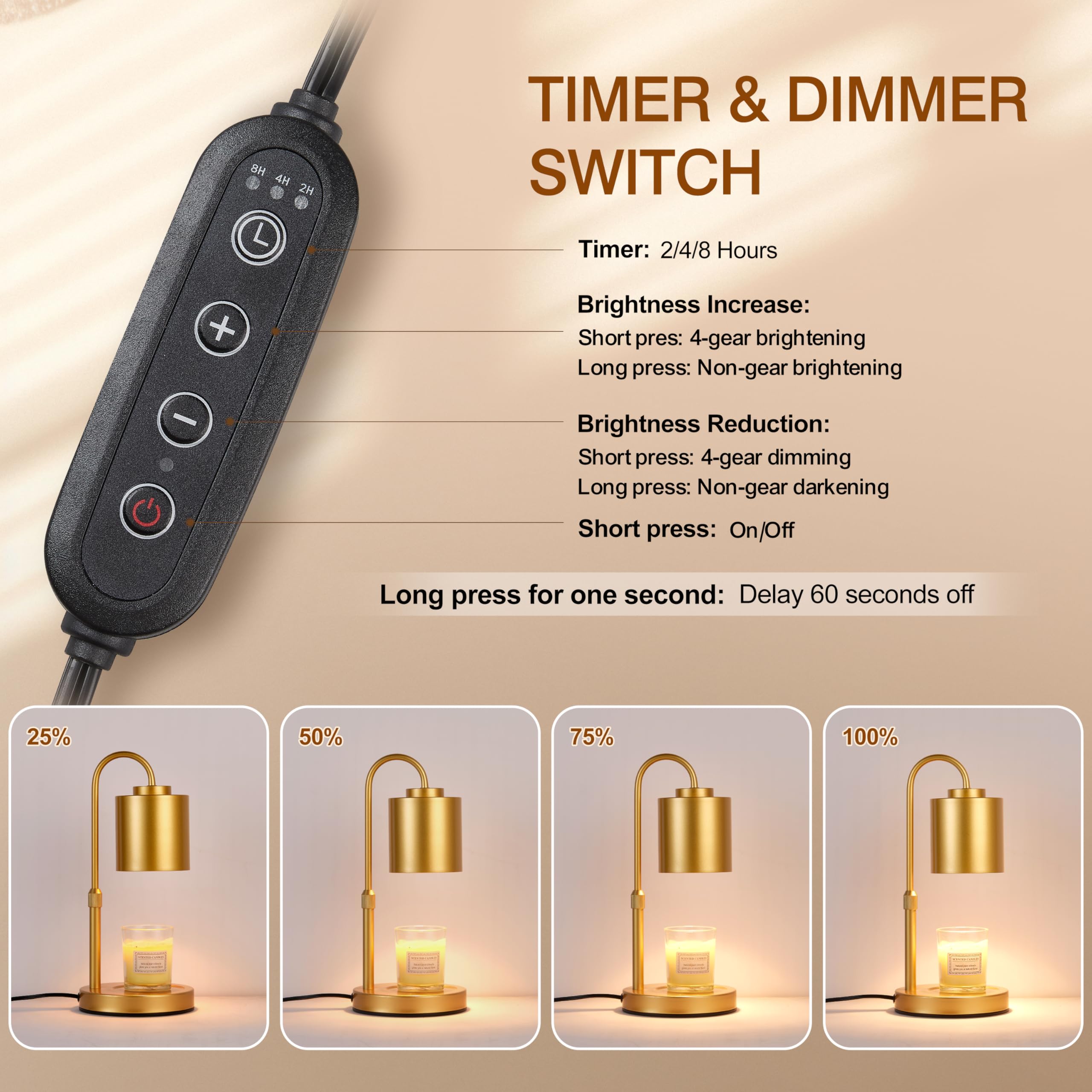 CastleLife height adjustment control enabling precise warmth and melt speed.