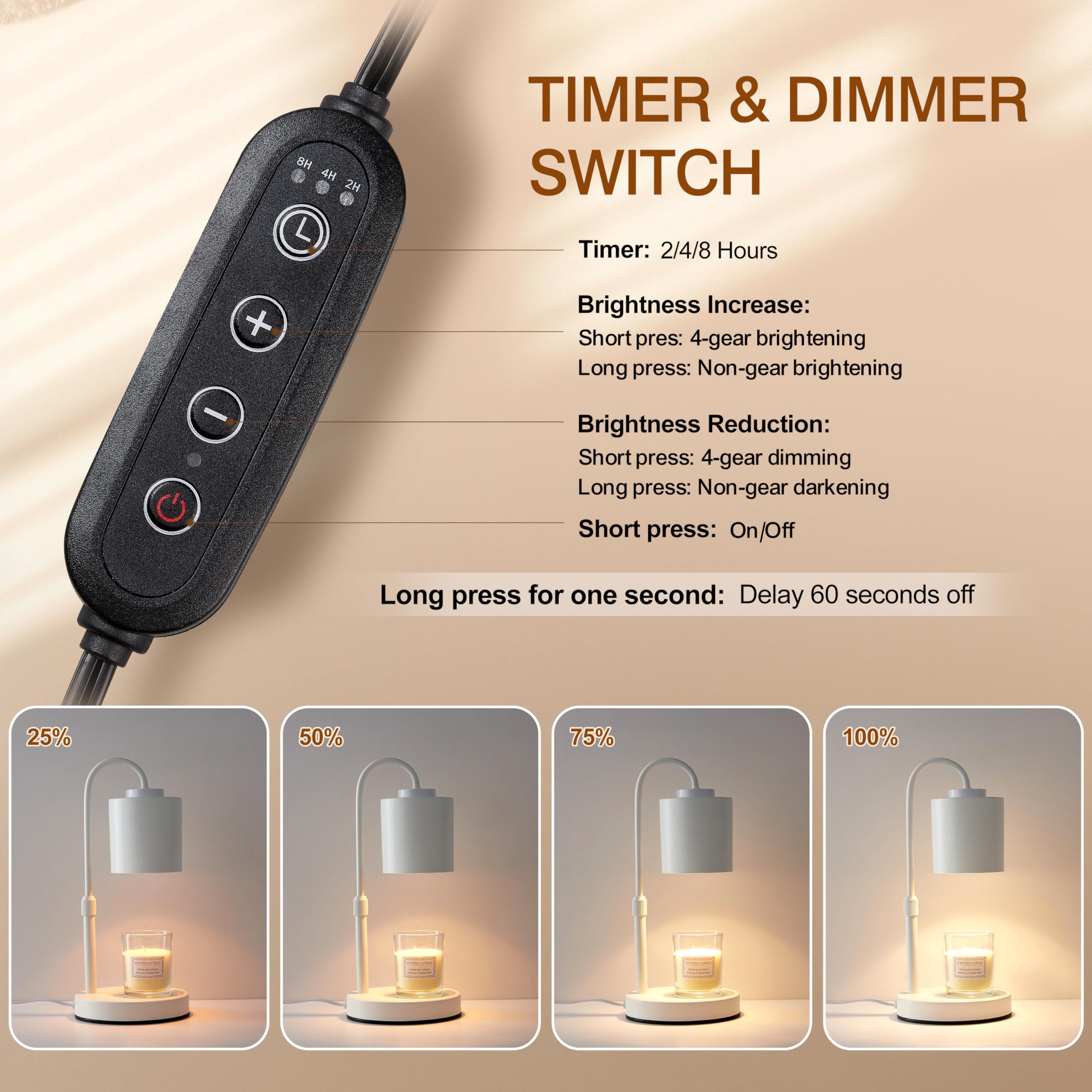 CastleLife wax warmer lamp provides flame free safety with steady aroma